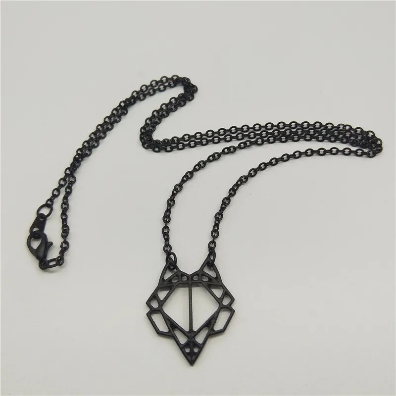 

Cartoon Origami Little Fox Necklaces Pendants Women Accessories Long Chain Animal Necklace Fashion Jewelry Necklace
