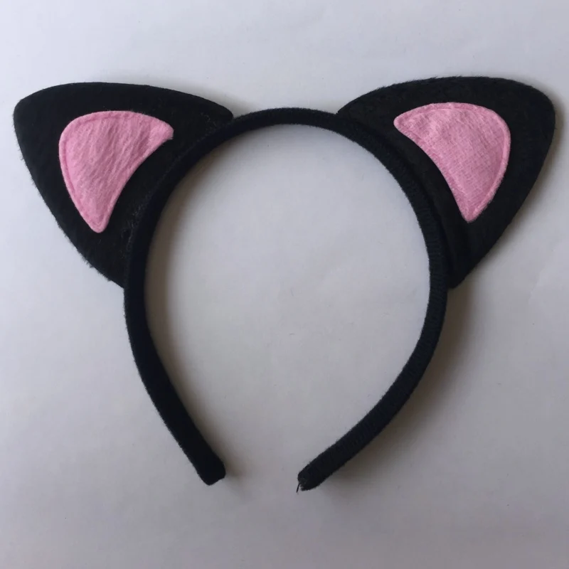 Корейская повязка на голову с сердечками и кошачьими ушками, тигровые повязки из шерстяной ткани, милые вечерние аксессуары для волос для женщин и девушек - Цвет: Pink