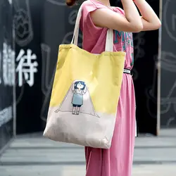 Хлопковая Льняная сумка-тоут супермаркет многоразовая сумка для покупок большая емкость тканевая эко-сумка