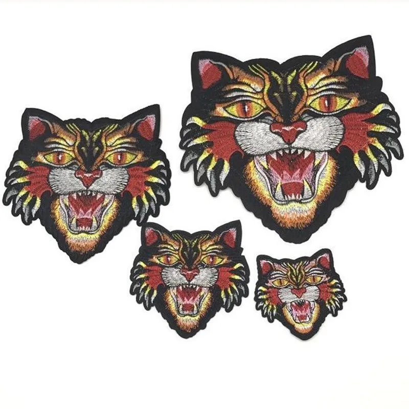 

4 Sizes 3D Embroidered Cartoon Tiger Patch clothes with adhesive patches for clothing iron toppe applications DIY Accessory