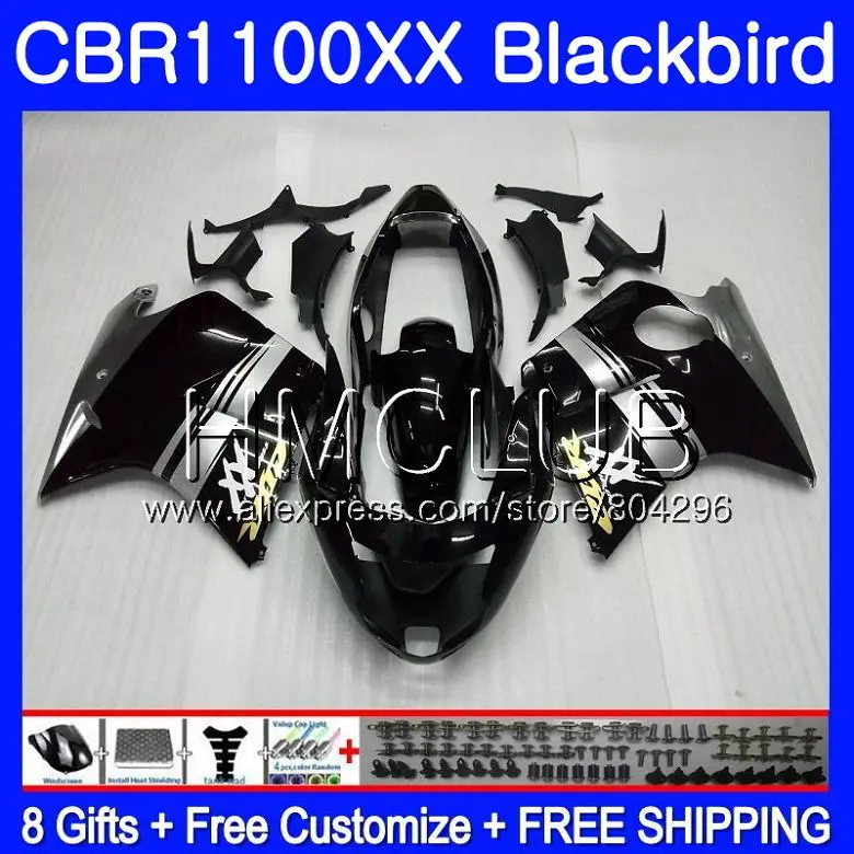 

Fairing For HONDA Blackbird CBR1100 XX CBR 1100XX 96 97 98 99 00 01 76HM.5 CBR1100XX Black silver 1996 1997 1998 1999 2000 2001