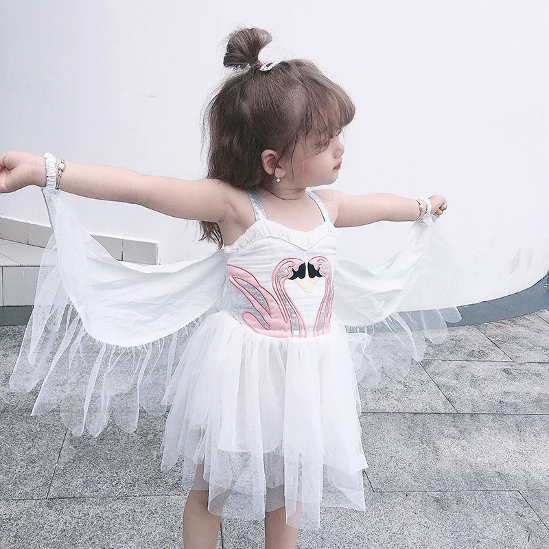 

ANGEL WINGS KIDS GIRLS FLAMINGO CARTOON UNICORN PARTY DRESSES VESTIDOS combinaison femme fantasias infantiljurk meisje kant