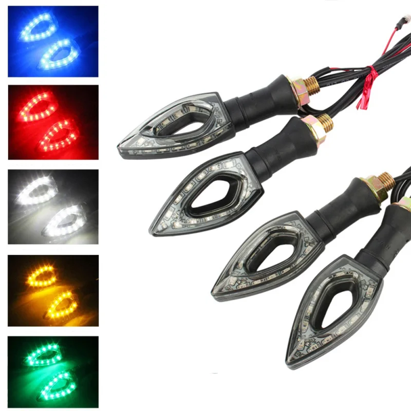 One Pair Flashing Motorcycle LED Turn Signal Lights High Quality 12V