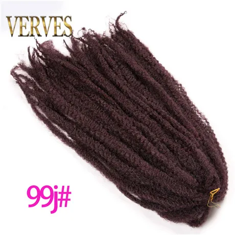 VERVES афро плетение волос 18 дюймов Синтетические крючком Marly косы волос для наращивания 30 прядей/упаковка Омбре кудрявый коса - Цвет: # 99J