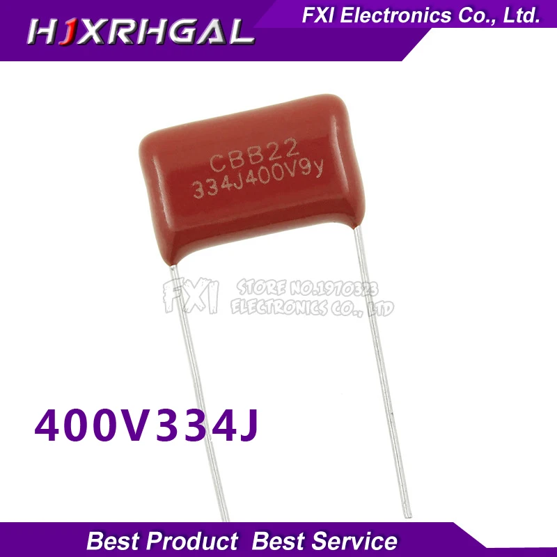 cheap 10PCS 400V334J 0.33UF Pitch 15mm 400V 330NF 334 CBB Polypropylene film capacitor new
