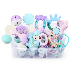 Детские сенсорные грызунки-погремушки, набор игрушек для новорожденных, ручная погремушка, игрушки, музыкальная ручная качалка-кровать