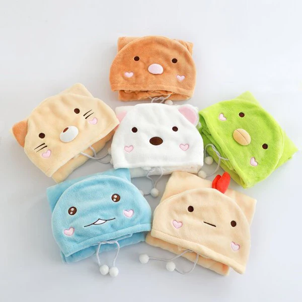 

Candice guo! Super cute plush toy lovely cartoon Sumikko Gurashi soft hooded cloak warm blanket birthday Christmas gift 1p