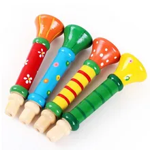 Случайный Красочный музыкальный instrtument игрушечный свисток динамик деревянная игра для детей