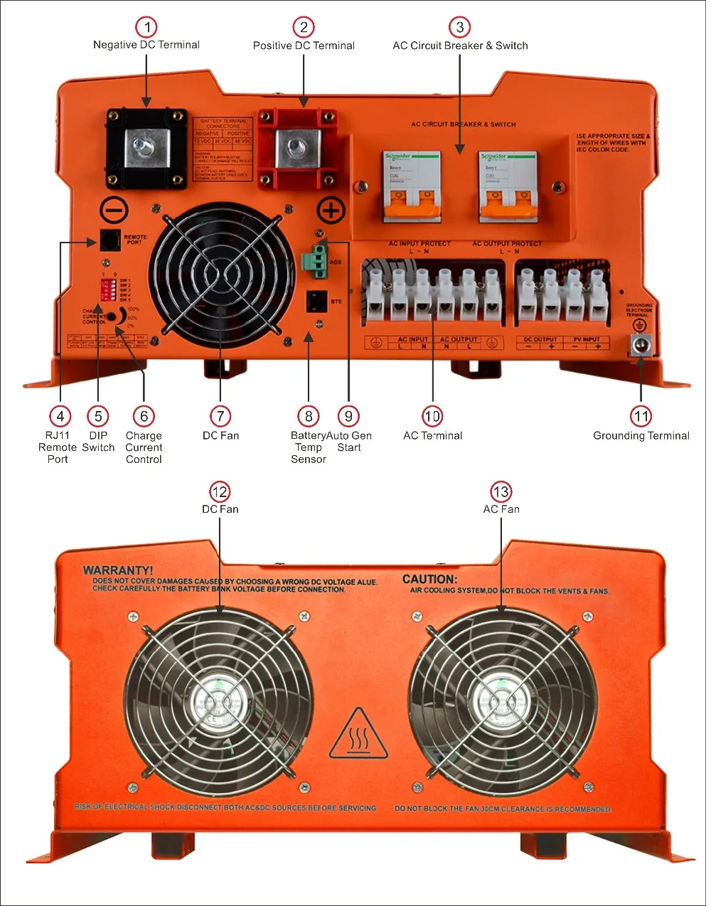 12000 Вт макс 36000 Вт DC48V к AC240V Чистая синусоида солнечный инвертор с mppt Солнечный контроллер