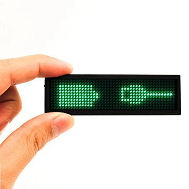1pc LED Name Badge Reuseable Name Tag Rechargeable LED Business Card Screen with 44x11 Pixels USB Programming Digital (29)