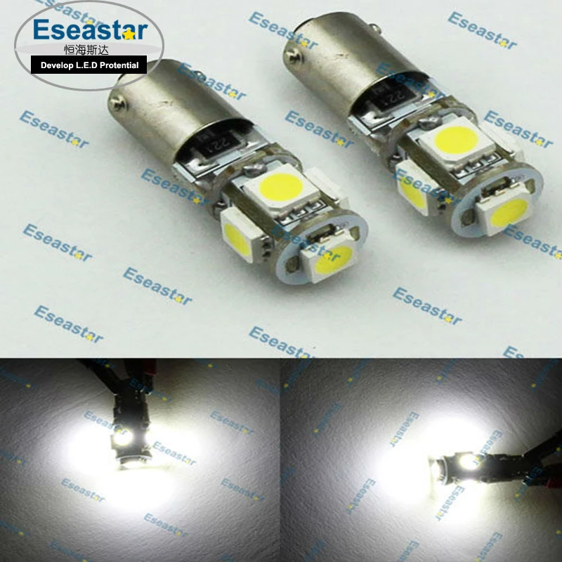2 шт./лот eseastar SMD5050 5 светодиодов H6W Светодиодные лампы BAX9S Автомобильные