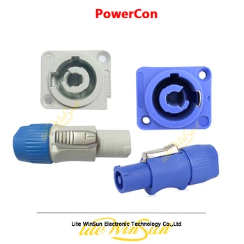 

Litewinsune Free Ship Stage Lighting Sound PowerCon Grey Blue Cable Input Output Connector Chassis Plug Panel Connector