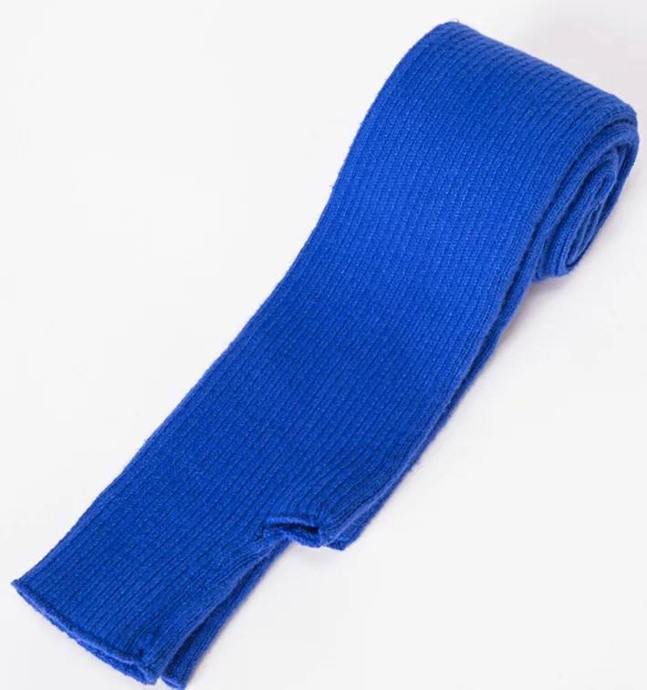 YUNSHUCLOSET осенне-зимние новые модные женские вязаные длинные кашемировые перчатки в стиле пальцев - Цвет: Sapphire blue