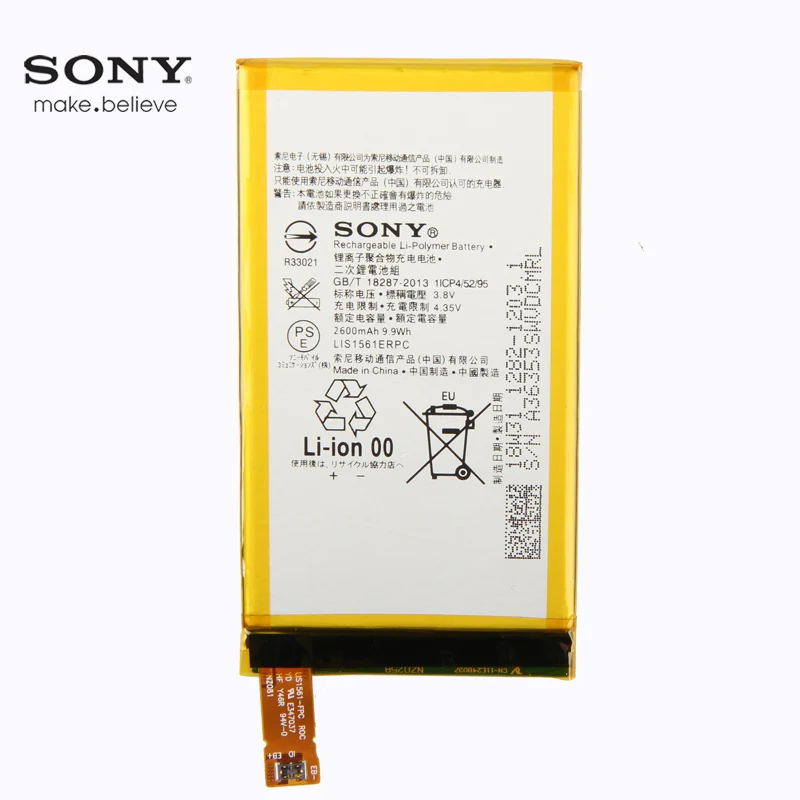 Оригинальный аккумулятор Sony LIS1561ERPC для Xperia Z3 Compact Z3c Mini D5803 D5833 2600 мАч|battery for|battery for
