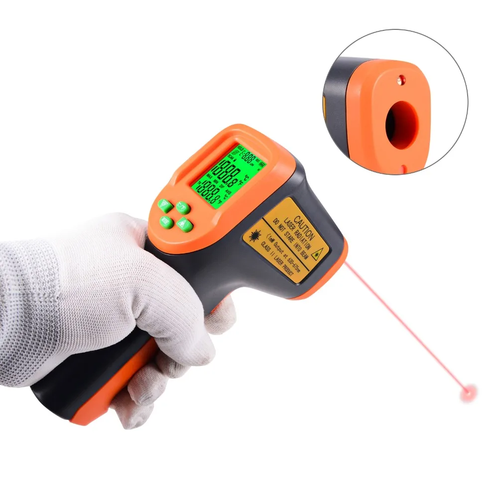 

EHDIS New Temperature Meter Pyrometer Non-Contact Digital LCD Display Infrared Thermometer Gun Selection Surface Thermodetector