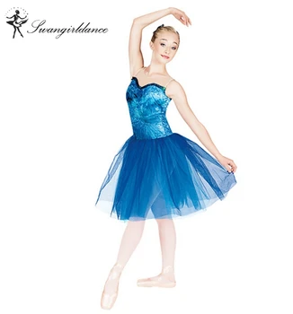

women performance stage dance costume ballet tutu dress blue romantic ballerina dress BL0031