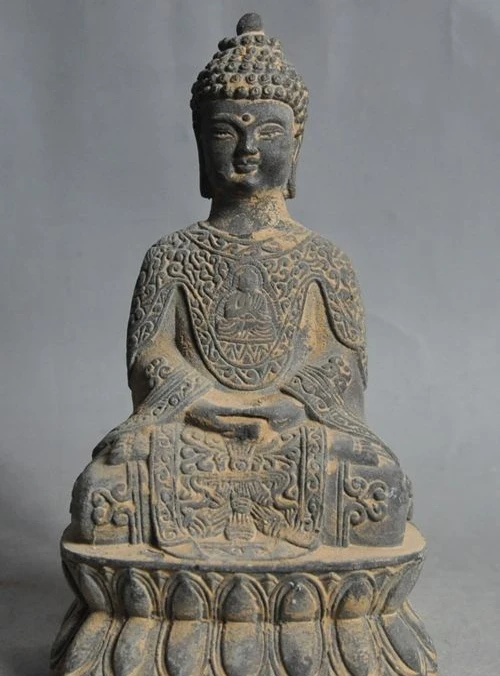 

6" old chinese buddhism bronze fane sakyamuni Shakyamuni Tathagata buddha statue