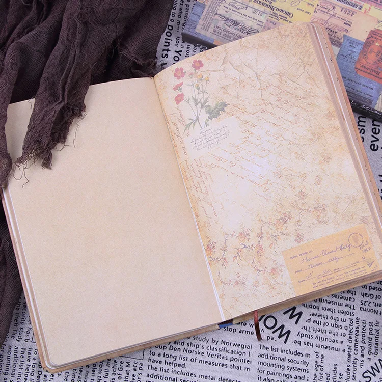 

A5 European Fengcai Page Hand Account To Work In An Office Remember Note Diary Originality Kraft Inbetweening Bound Book