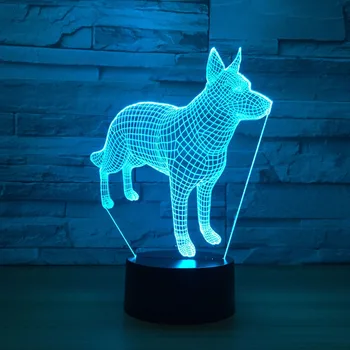 

Doberman Pinscher Night Lights 7 Colors Changing 3D Led Novelty Luminaria Animal Dog Table Lamp Child Home Bedside Decor Gifts