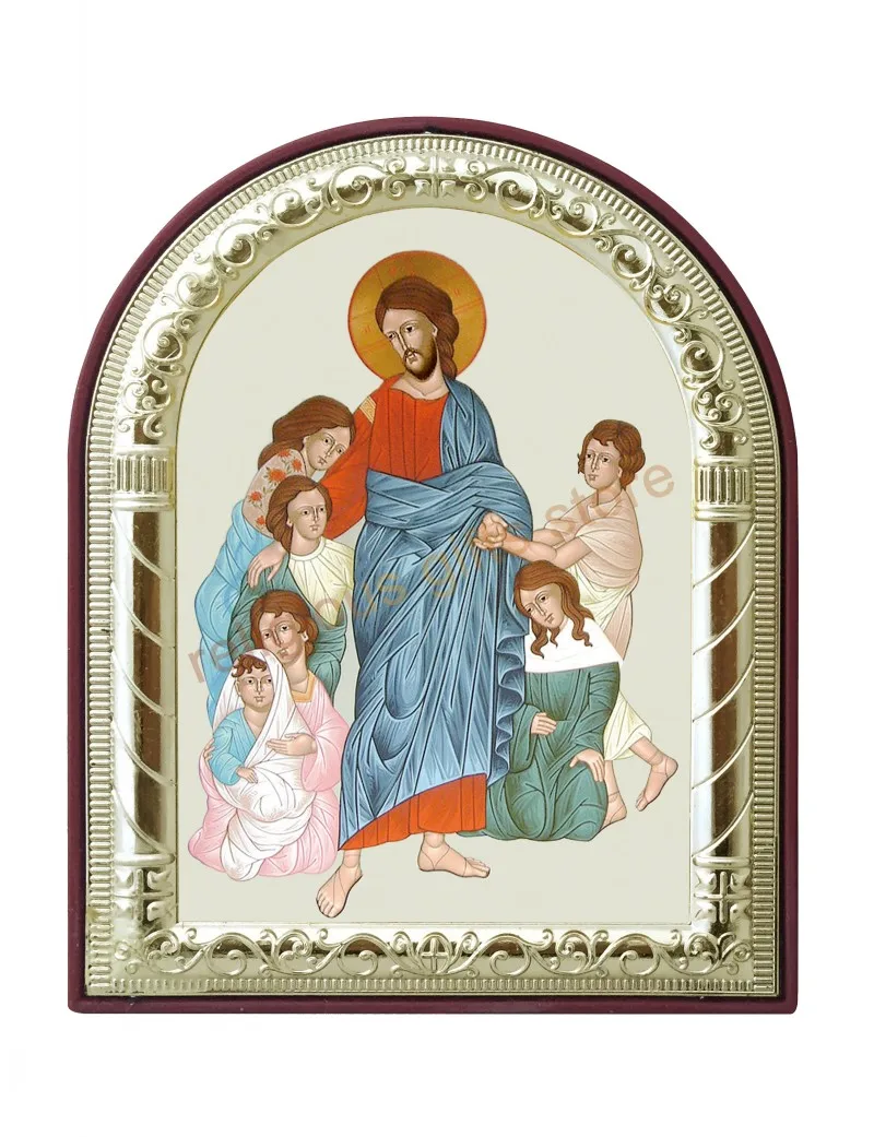 Серия Religion семья картины Иисус католические символы покрытые металлом серебро