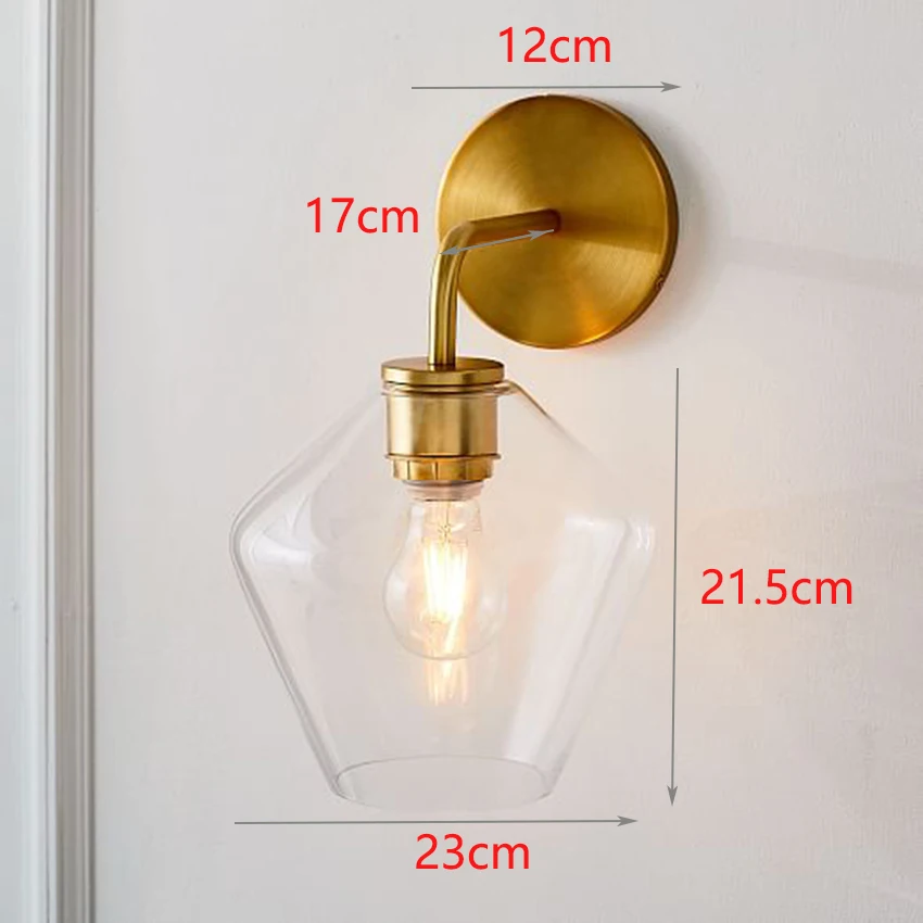  Nordic clear glass modern wall lights bedroom bedside lamps bathroom wall sconce Living room aisle  - 4000022912918