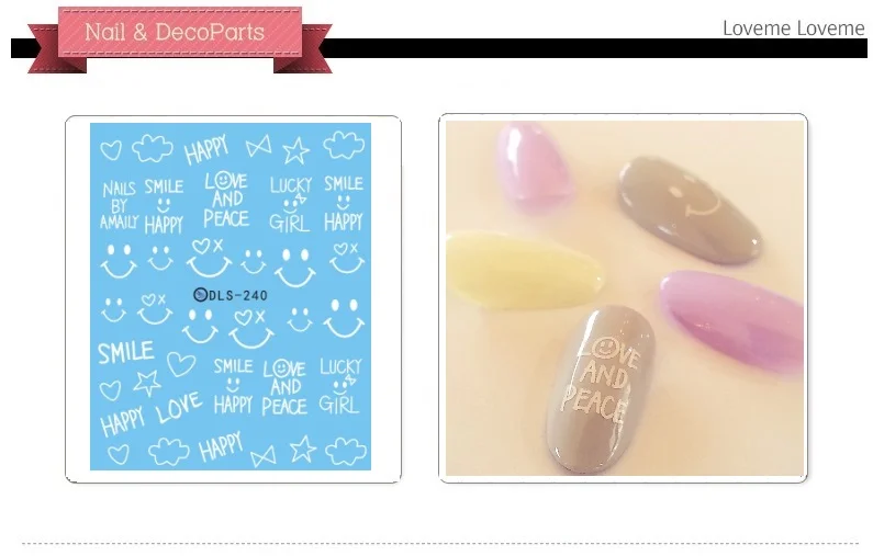 5 листов 3D наклейки для ногтей смешанные цветные дизайнерские наклейки для ногтей Переводные картинки корейский женский макияж водные тату Маникюр Инструмент DLS229-242 - Цвет: DLS240 5sheet
