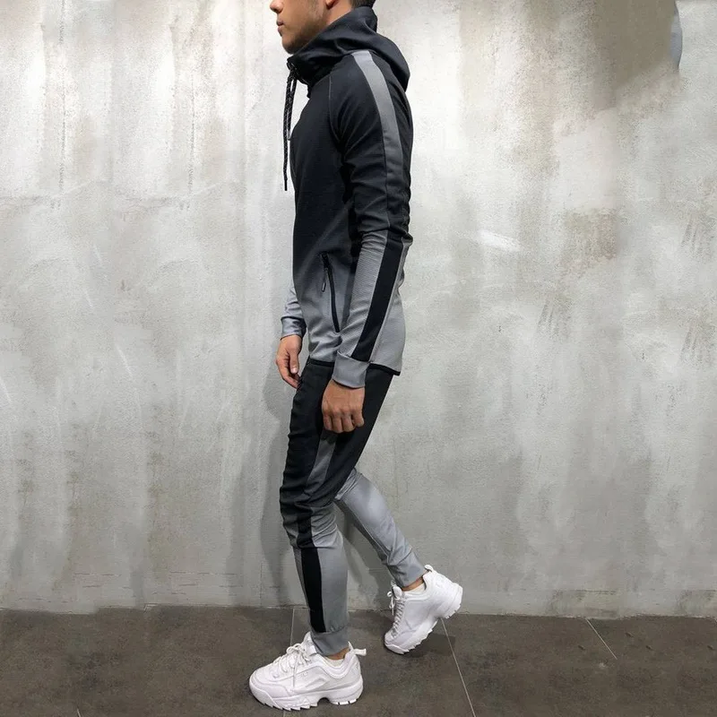 Gradient Set Men Two Piece Outfits Zipper Track Jacket Sweatpants Mens Sports Suits Casual Pants Sweatshirt Sweatsuit Tracksuits