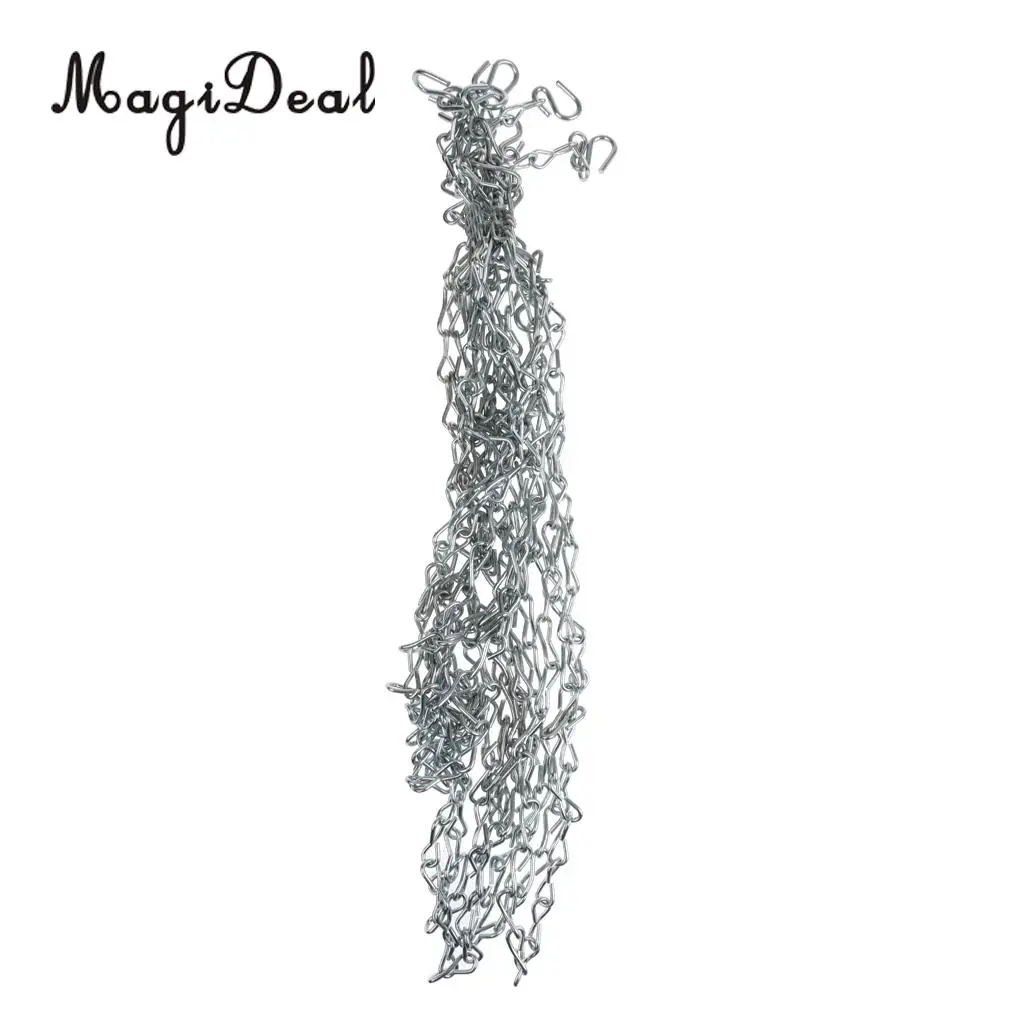 MagiDeal Heavy Duty Metal Chain Link Basketball Net for Standard Indoor or Outdoor Team Sports Basketball Hoop Rim Silver