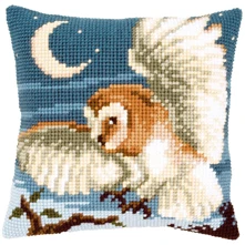 

Monkey bird DIY Needlework Kit Unfinished Acrylic Yarn Embroidery Pillow Tapestry Canvas Cushion Front Cross Stitch Pillowcase