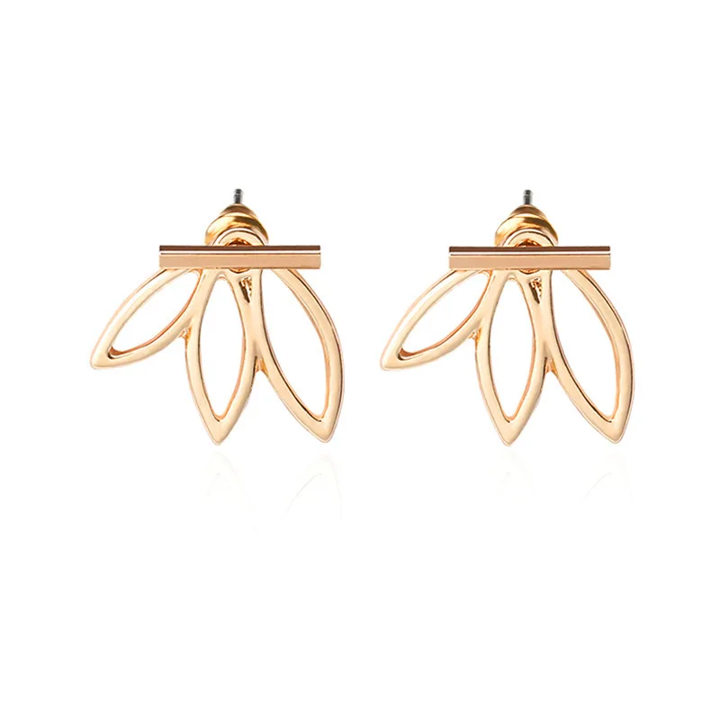 Мода S925 ювелирные изделия из серебра розовое золото цвет СЕРЕБРЯНЫЙ Панк Полые лотоса женские серьги-022