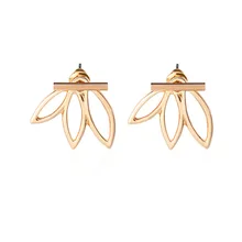 Мода S925 ювелирные изделия из серебра розовое золото цвет СЕРЕБРЯНЫЙ Панк Полые лотоса женские серьги-022