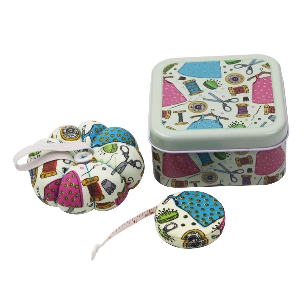 Multifunction Sewing Box Thread Stitches Needles Tools Pin Cushion Retractable Ruler Tape Measure Sewing Kit