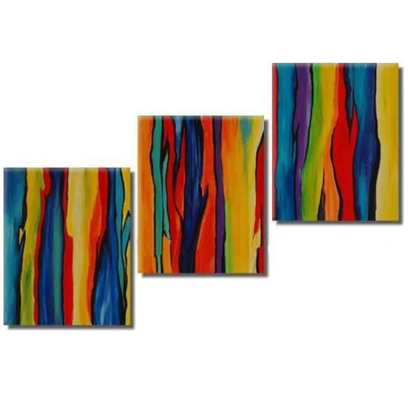 

Handmade Coloring Wall Painting Hand-painted Abstract Graffiti Oil Paintings on Canvas Modern Home Cuadros Arts 3 Piece Picture