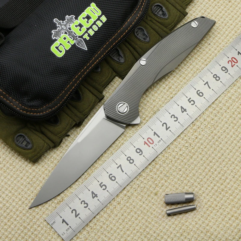 

Green thorn 111 3D model folding knife M390 blade titanium alloy handle survival camping hunting pocket knife tactics EDC tools