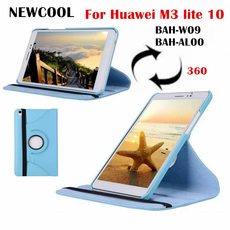

M3 lite 10.0 Rotating Folio Leather Case Flip Cover For Huawei MediaPad M3 Lite 10 BAH-W09 BAH-L09 BAH-AL00 tablet Case shell