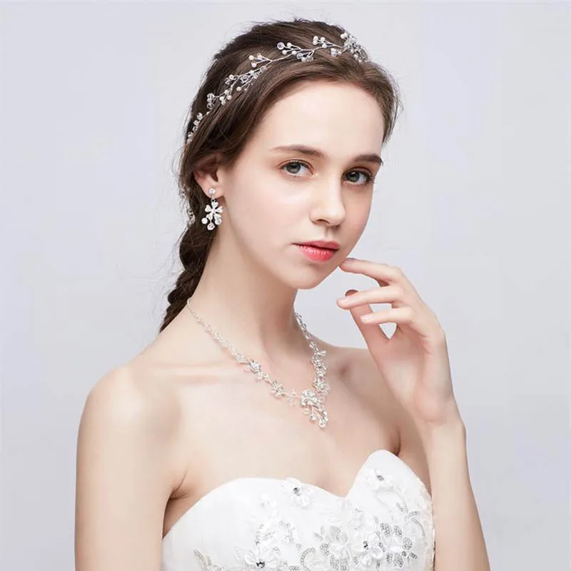 

Bridal Hair Bands Accessories Bridesmaid Model Headdress Crystal Pearl Hair Band Hair Ornament Jewelry Wedding Hair Accessories