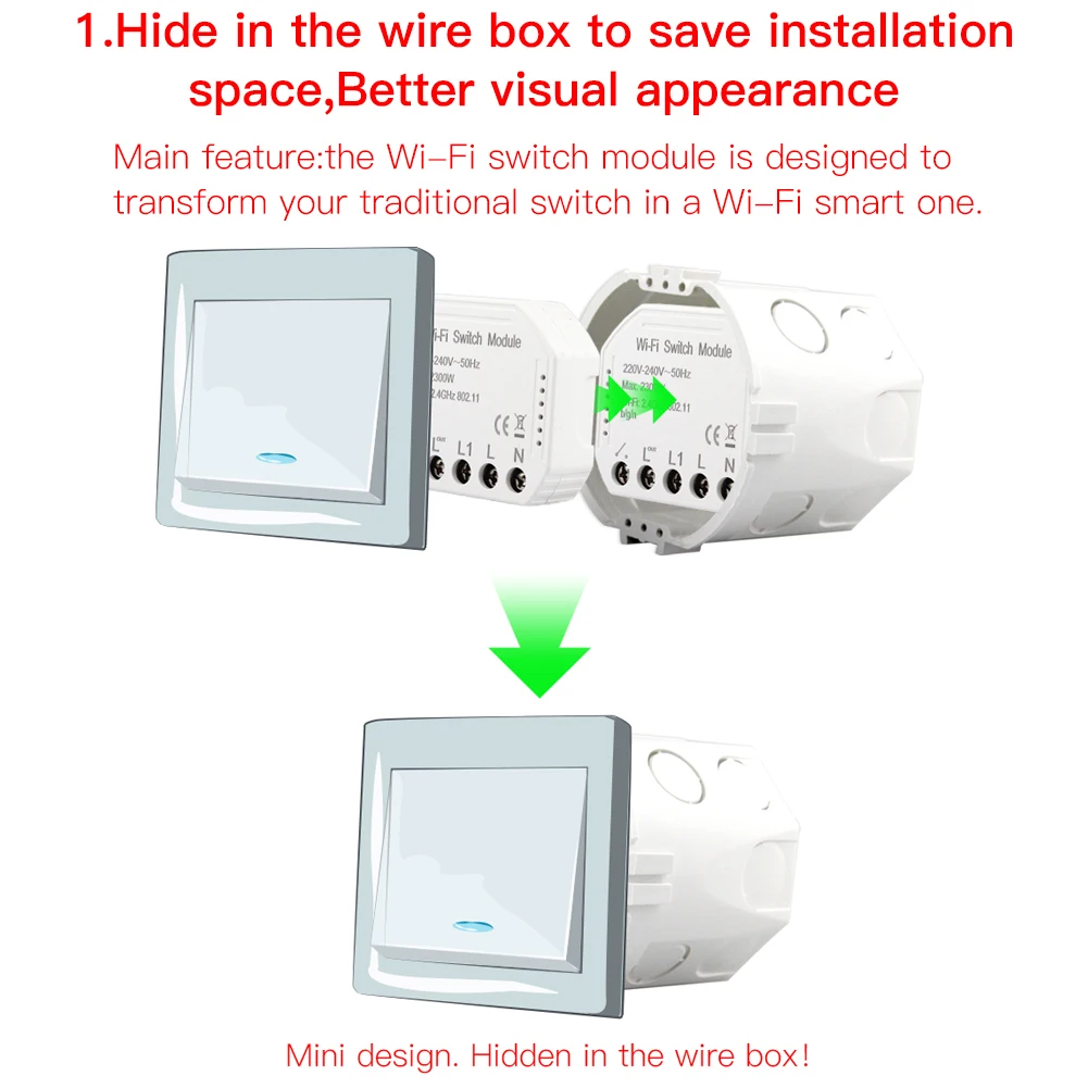 DIY WiFi Smart 2 way Light Switch Создайте свой собственный интерфейс коммутатора с помощью этого легкого подключения модуля