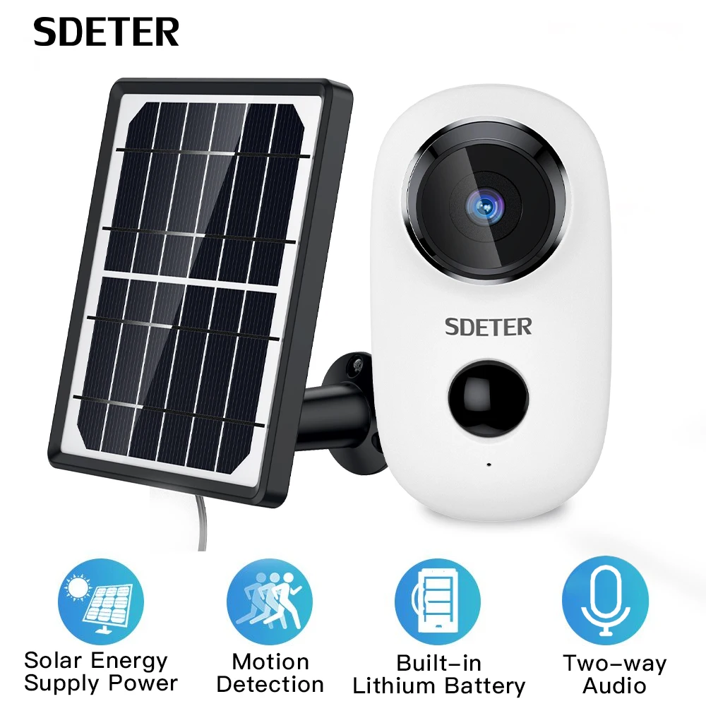 

SDETER Argus 2 Wire-Free Security Camera Outdoor Rechargeable Battery With Solar Panel 720P IP WIFI Camera Outdoor 2-way Audio