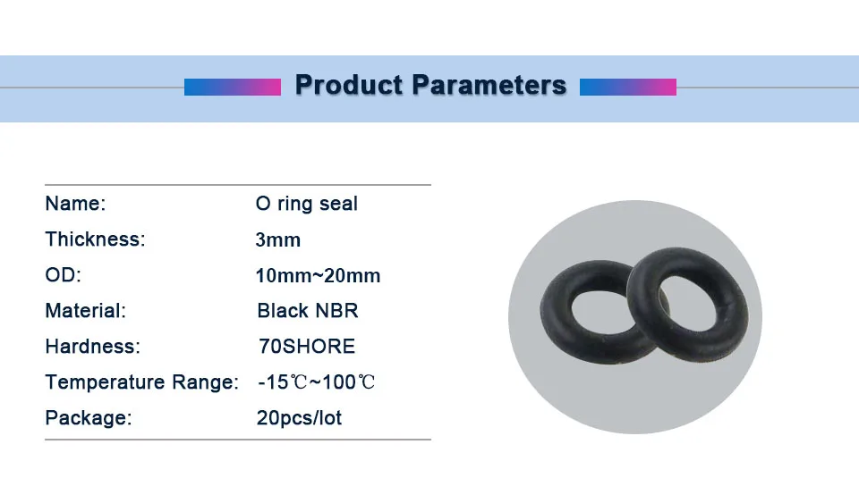 20 штук 3 мм Толщина Черный уплотнительное кольцо из резиновой смеси на основе бутадиен-маслостойкий уплотнительное кольцо уплотнения прокладки 10/11/12/13/14/15/16/17/18/19/20 мм OD O тип кольцо