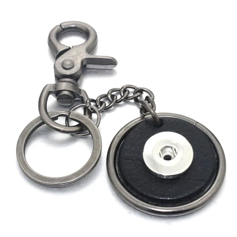 

Lobster clasp 18mm Snap Button Metal Leather Key Chains Rings Holder For Car Keyrings KeyChains For Man Women High Quality 0572