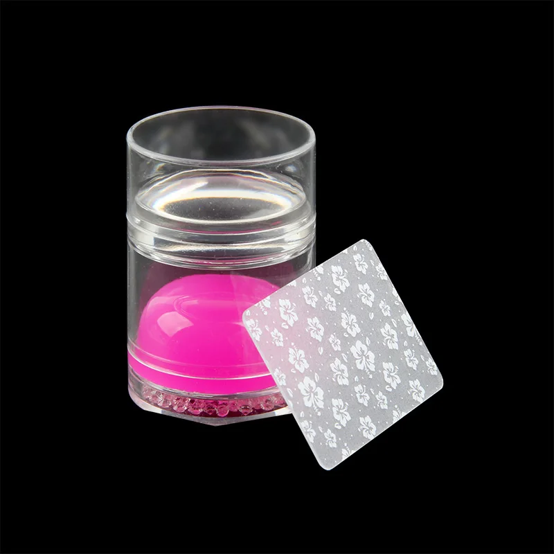 ANGNYA Желейный силиконовый штамп для ногтей с двойной головкой, уплотнение со скребком, розовый зеленый прозрачный инструмент для маникюра и штамповки с коробкой