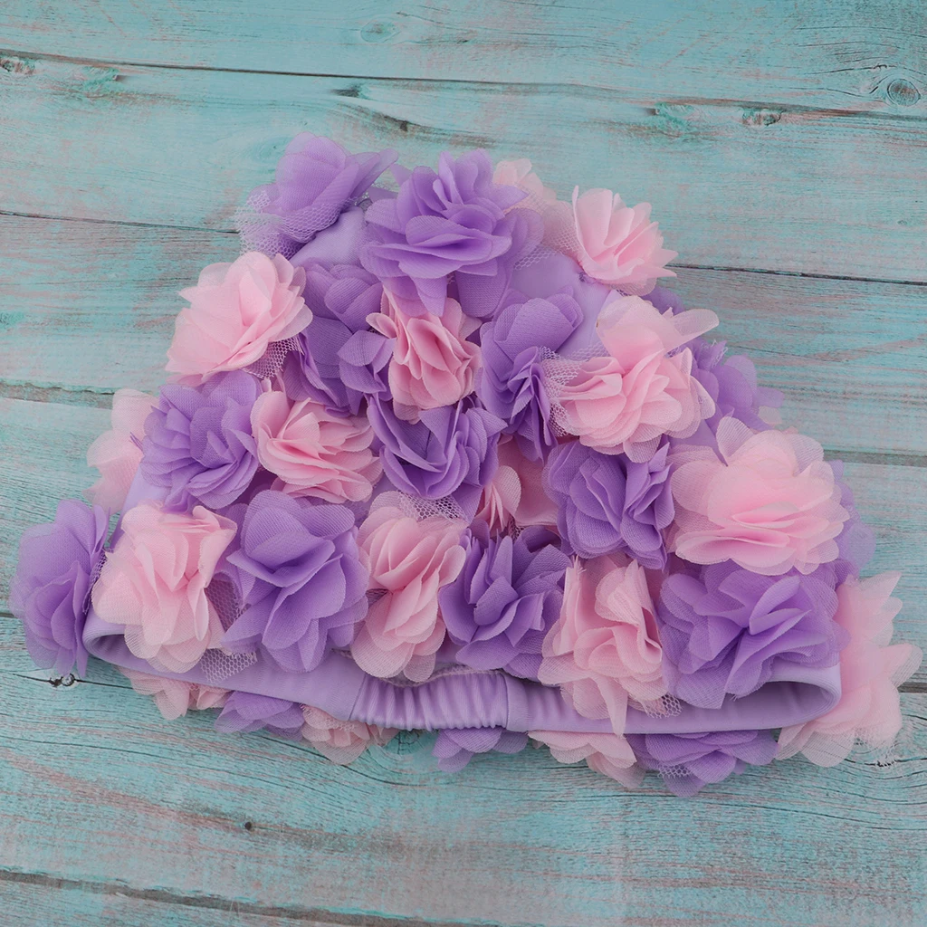 

Vintage Floral Style Swim Cap Bathing Caps Hair Protection Hat for Women Ladies Girls