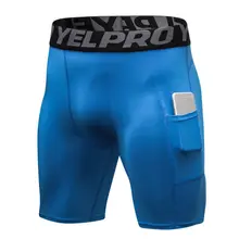 Мужские шорты для фитнеса с карманами спортивные тренировочные с отводом пота стрейч-колготки S-2XL