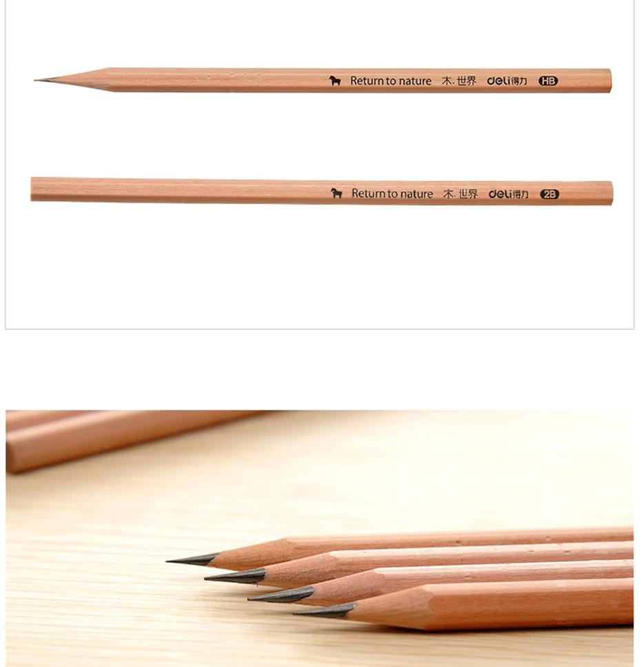 Lápis de Madeira Lápis para Estudante de Desenho Desenho e Escrita Deli 12 Pçs e lote 2b Lápis Grafite hb Madeira Suprimentos Stationery Office & School e Escrita 6 HB Lápis De Madeira Madeira Suprimentos Stationery