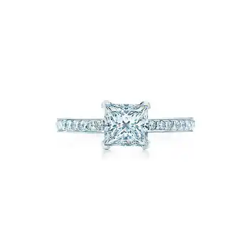 

1Ct Princess Cut Moissanite Test Positive Solid 585 White Gold Engagment Anniversary Ring Real White Gold Engagement Jewelry