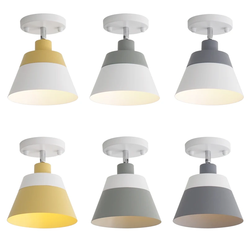 

Nordic ceiling lights modern simple macaron colorful Ironware foyer kids room lovely warm ceiling lamp LED lighting fixture