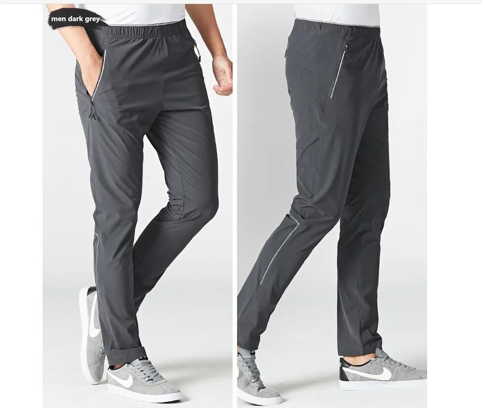 Hombres de secado rápido pantalones sección delgada Primavera Verano al aire libre senderismo escalada senderismo más tamaño elástico pantalones respirables L-6XL
