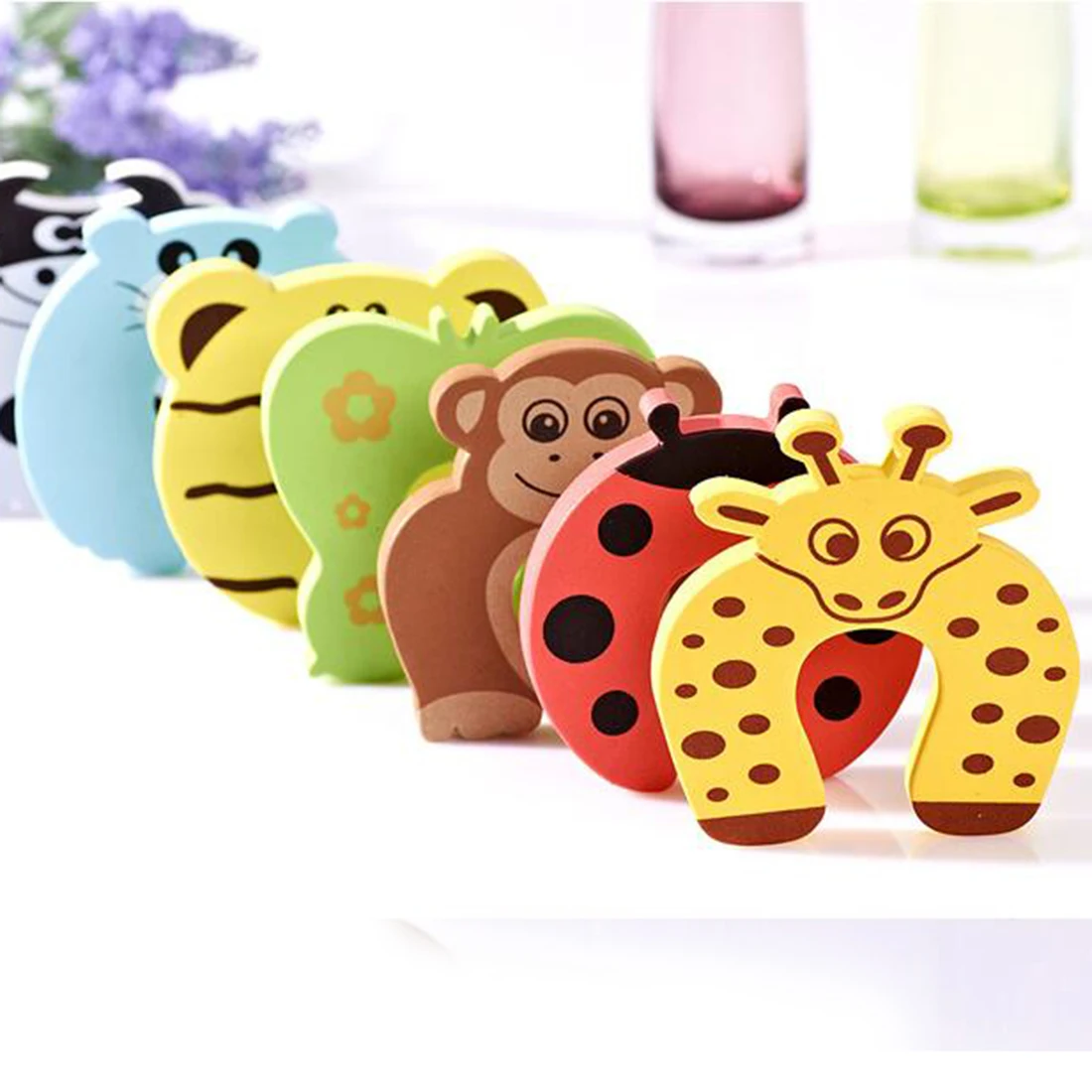 

5pcs Baby Children Safety Door Stops Cute Animal Kid Finger Protector Home Bedroom Door stopper lock Jammers Pinch Guard