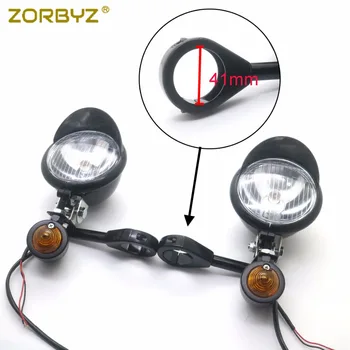 

ZORBYZ Motorcycle 41mm Black Turn Signal Driving Spot Fog lights Bar Fork Brackets For Kawasaki Suzuki Victory Harley