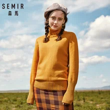 SEMIR Sweater Women 2018 Autumn Winter Cashmere Knitted Women Sweater Pullover Female High Neck Collar Jumper Pull Femme SEMIR Sweater Women 2018 Autumn Winter Cashmere Knitted Women Sweater Pullover Female High Neck Collar Jumper Pull Femme